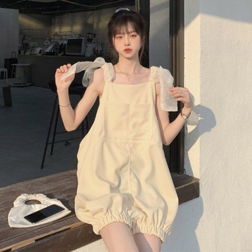 JIAB 여성 Jumpsuit 여름 2021 새로운 세련된 앞과 뒤쪽 착용 캐주얼 바지 여성 달콤한 랜턴 반바지 여름 한국 일본 패션 숙녀 조끼