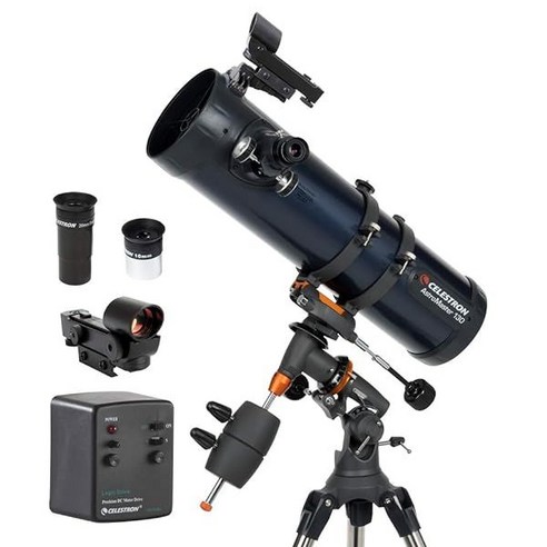 Celestron – AstroMaster 130EQ 뉴턴 망원경 – 초보자를 위한 반사 망원경 – 완전 코팅 유리 광학 – 높이 조절 삼각대 – 보너스 천문학 소프트웨어 패키지, 130EQ Newtonian w/Motor Drive, 130EQ Newtonian w Motor Best Top5