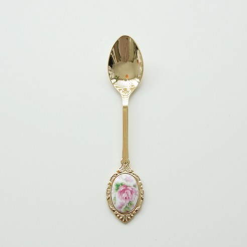 일상의 티타임을 예술 작품처럼, 윤자매네 로즈 플라워 골드 티스푼