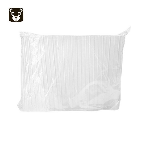 사자팩 일자 투명 벌크 버블티 빨대 12x210mm, 16개, 200개