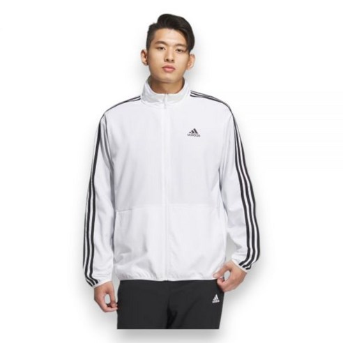 아디다스 ADIDAS 3S 레귤러 핏 라이트 우븐 트랙탑 남성 Sportswear - White 148428