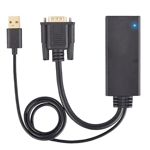 AFBEST USB VGA 변환기 오디오 어댑터(USB 전원 케이블 포함) HDMI 호환 노트북 TV용 1080P 지원, 검정