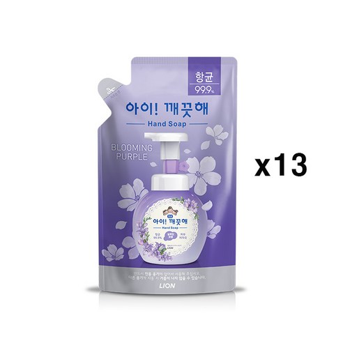 아이깨끗해 핸드워시 리필 블루밍퍼플, 200ml, 13개 Best Top5