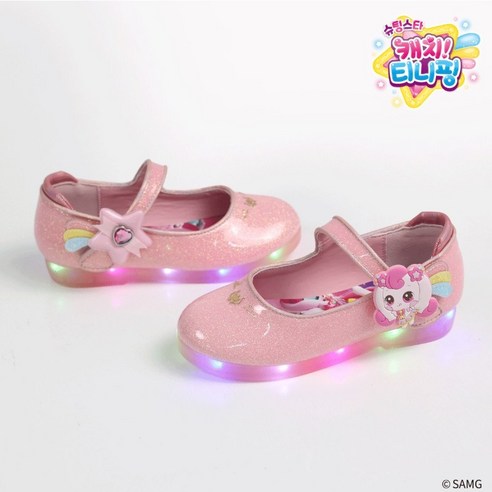 반짝이는 꿈을 담은 슈마커 캐치티니핑 LED 글리터 메리제인: 사랑스러운 발걸음에 마법을 더하다 티니핑구두