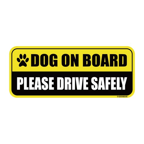 긱베어 도그온보드 차량용 자석 마그넷 Dog on board 강아지가 타고 있어요 반려견 자동차, 옐로, 1개