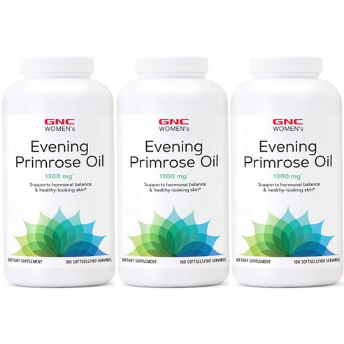 GNC 우먼스 이브닝 프림로즈 오일 1300mg 소프트젤, 180정, 3개