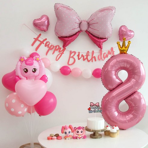 [이벤트홀릭]캐치티니핑 하츄핑 풍선 생일파티세트, 숫자풍선 8