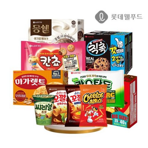 [과자골라담기] 롯데 과자 모음 꼬깔콘 카스타드 몽쉘 초코파이 마가렛트 카스타드 꼬깔콘, 빼빼로 크런키, 1개, 50g