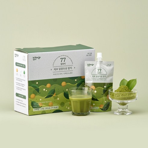 제로달콩두유 말차 저당 국산콩 두유 무설탕 맷돌 두유, 12개, 200ml 아몬드브리즈