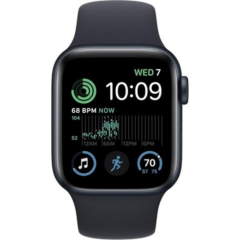 Apple Watch SE 2세대 GPS 셀룰러 40mm 미드나잇 알루미늄 케이스 스포츠 밴드 S M 재생품