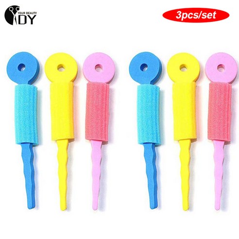 헤어 케어폼 롤러 매직 스폰지 소프트 무열 컬 긴 자연 곱슬 스타일링 DIY 도구 3개, 한개옵션1