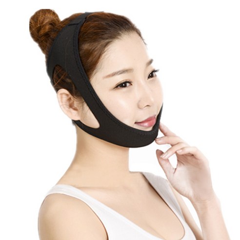 비와이테크 이중턱 비대칭교정 얼굴리프팅밴드, 1개, 블랙