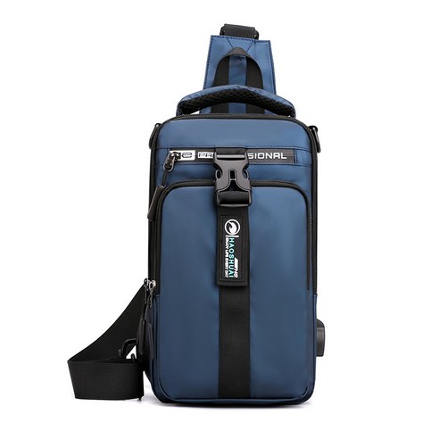 DFMEI 새로운 패션 남자의 가슴 가방 다기능 USB 충전 캐주얼 어깨 메신저 가방