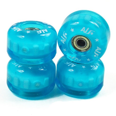 Retemporel ALF 4개 내구성 깜박임 롤러 스케이트 보드 라이트 업 휠 롱 크루저 교체 휠 54x36mm, 파란색
