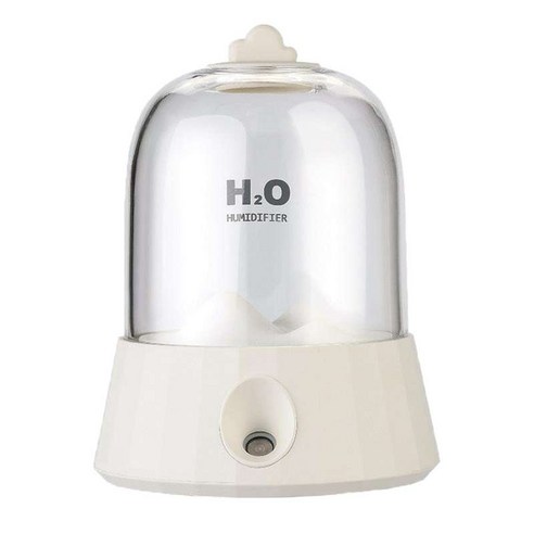 WJSHOP 소형 가습기 따뜻한 야간 조명이 있는 400ml 책상 가습기 두 가지 스프레이 모드 홈 탁상 사무실 데스크탑, {"색상":"화이트"}, {"사이즈":"107x107x140mm"}, {"수건소재":"플라스틱"}