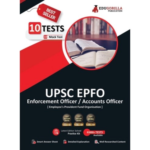 (영문도서) UPSC EPFO Enforcement Officer / Account Officer Recruitment Exam 2023 (English Edition) - 10 ... Paperback, Edugorilla Community Pvt.Ltd, English, 9789390257225