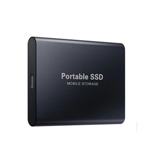 외장 하드 드라이브 1TB 2TB 4TB 울트라 슬림 하드 드라이브 타입 C USB 3.1 Type-C SSD, 1TB., 검은 색