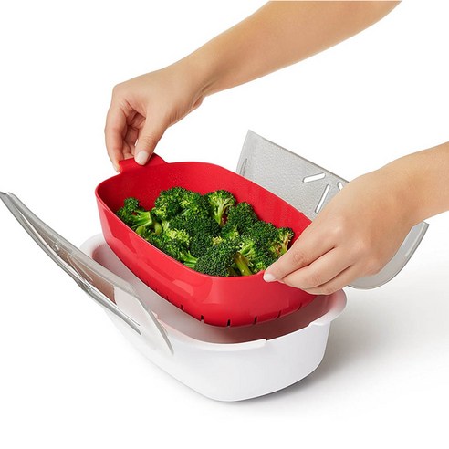 Tastless Microwave Steamer Removble Microwavable Food Cooker Home Kitchen Food Container, 하나