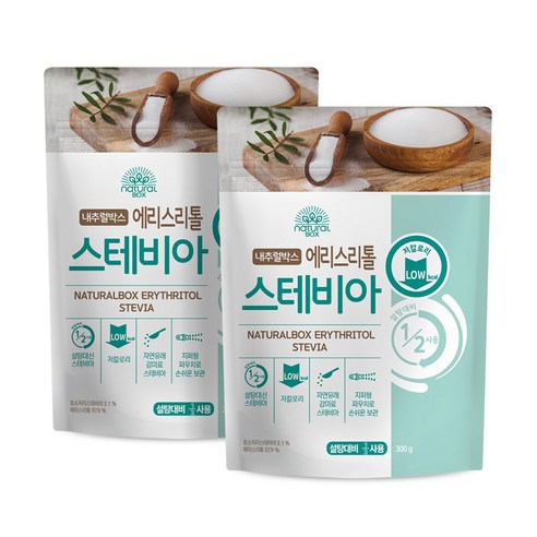 내추럴박스 에리스리톨 스테비아 설탕 300g, 2개