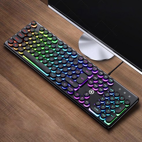 Knightt V2 기계식 터치 게임 키보드+무음 마우스 세트 다양한 백라이트, 일반형, 블랙, 키보드