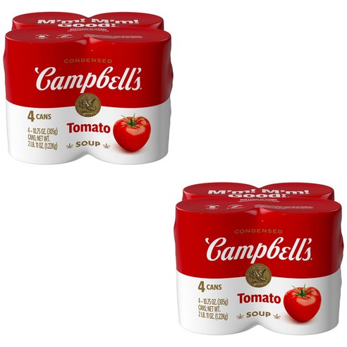 캠벨스 컨덴스드 토마토 수프 4개입, 1.22kg, 2개