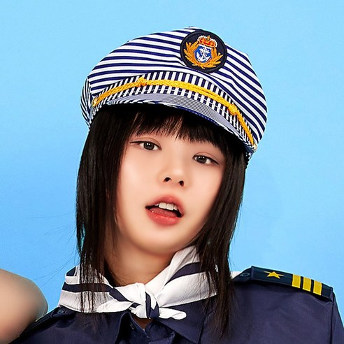 졸업사진 모자 특이한 귀여운 소품 파일럿 마린 캐릭터 웃긴 폴리 코스프레 생일선물 인생네컷 할로윈 학예회, 1개, 마린(스트라이프)