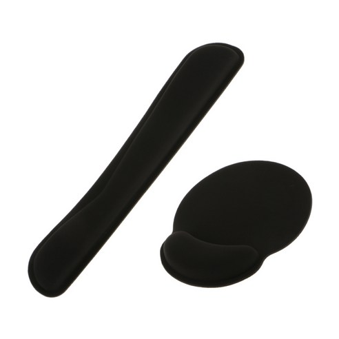 메모리폼 키보드 손목 받침대+마우스 손목 패드, 블랙, 메모리 폼