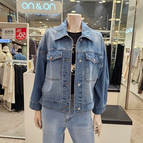 온앤온 카라 루즈핏 데님 자켓 NJJ4MM408 백화점 아울렛 (3443243)