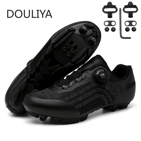 DOULIYA 여름 자전거 신발 MTB 또는 자전거 슈커 로드 선물 액세서리, 43(275mm), Black MTB