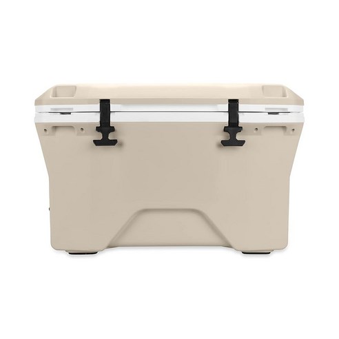 Camco Currituck 50쿼트 프리미엄 쿨러 및 무게 상자 최대 10일간 얼음 유지 48개 캔 등을 담을 수 있음 캠핑 액세서리 낚시 장비를 접을 데저트 오아시스 51707
