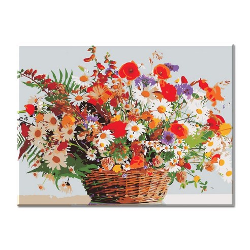 모모픽스페인팅 DIY명화그리기 40x50cm 꽃바구니 물감2배
