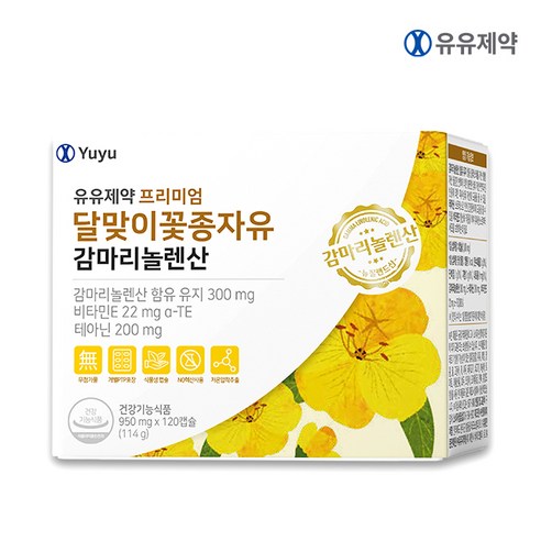 유유제약 프리미엄 달맞이꽃종자유 감마리놀렌산 950mg 120캡슐(1개월분), 1개, 120정
