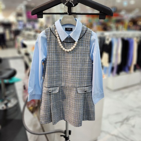 셀덴 고급진 체크 모직 원피스