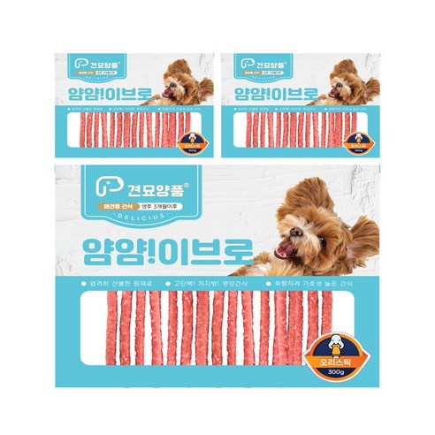 피플펫 강아지져키 견묘양품 얌얌이브로 4가지맛, 3개, 300g, 오리스틱x3개
