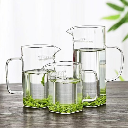 내열 유리 거름망 티포트 티메이커 티팟 500ml, 사각유리티포트 500ml, 1개