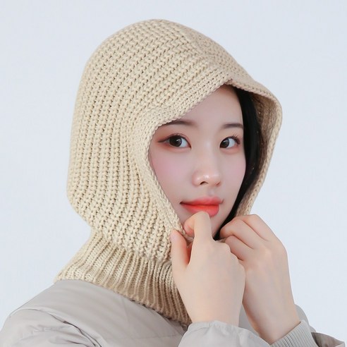 라핑 포근 니트 바라클라바 겨울 후드 넥워머