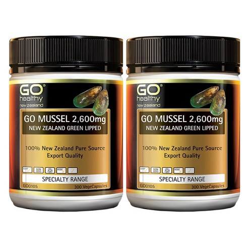 GO healthy NEW ZEALAND MUSSEL 고헬씨 뉴질랜드 초록입홍합 오일 2600mg 300캡슐 2팩, 2개, 300개