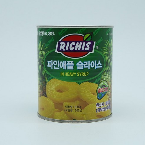 리치스 파인애플 통조림 슬라이스 836g, 1, 상세페이지 참조, 상세페이지 참조