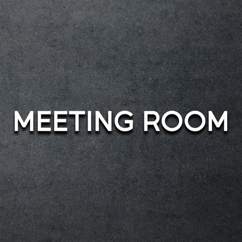 마마픽스 아크릴 도어사인 표지판 화이트, 1개, MEETING ROOM