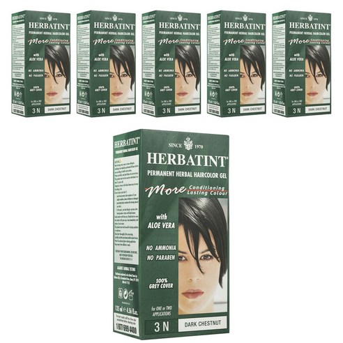 허버틴트 퍼머넌트 헤어컬러 젤 135ml, Dark Chestnut, 6개