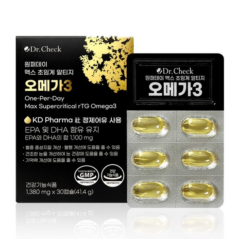 원퍼데이 맥스 초임계 알티지 오메가3 l 닥터체크 오메가3, 30정, 1개
