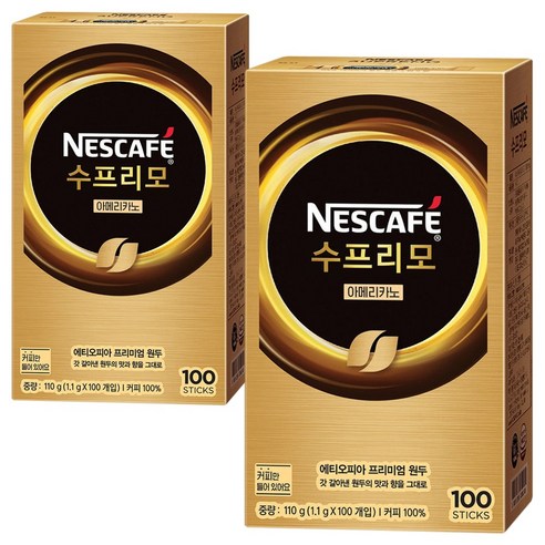 네스카페 수프리모 아메리카노 커피 스틱, 1.1g, 100개입, 1개