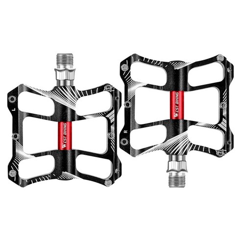 미끄럼 방지 컴포트 블랙과 WEST 자전거 플랫 산 BMX 자전거 밀봉 된 베어링 페달 - 대형 자전거 플랫폼 페달 9 / 16 인치, 하나, 보여진 바와 같이