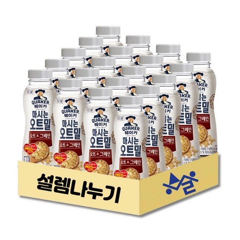 롯데제과 퀘이커 마시는오트밀 오트&그레인, 50g, 20개