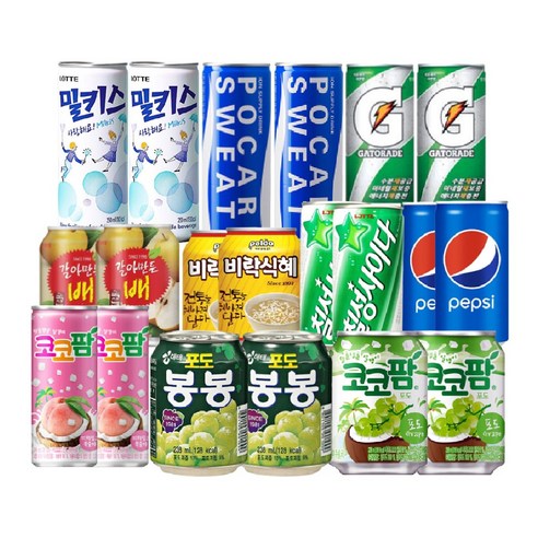 제트스카이 190ml~캔음료수 10종 20캔 모음세트, 20개, 250ml