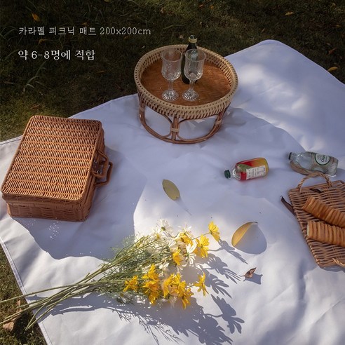 DFMEI 방수방습 피크닉 매트 야외 캠핑공원 피크닉 잔디밭 피크닉을 들고 다니다용품, 워터프루프 화이트 200*200cm 입니다