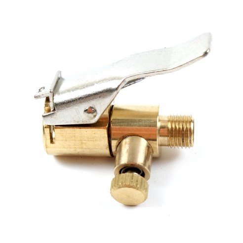 자동차 타이어 공기 주입구 노즐 90도 에어펌프 커넥터 집게, 1개 에어척