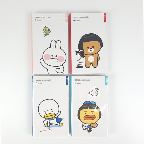 코코하우스 6개월 귀여운 패밀리 미니 다이어리 스케쥴러, 4개(혼합)