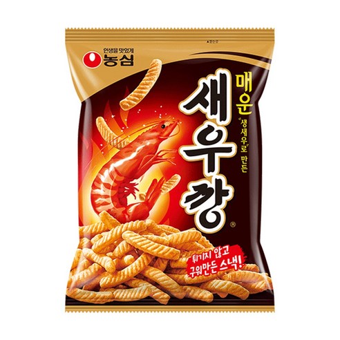 농심 매운 새우깡, 90g, 5개