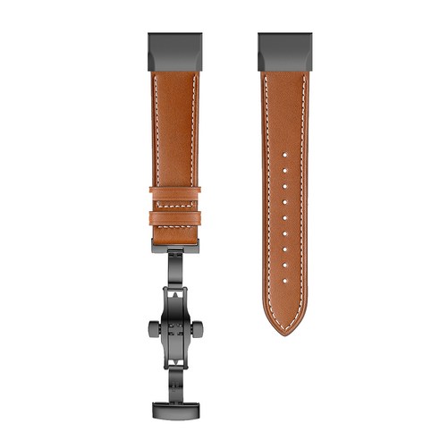 Garmin Fenix 6 6X Pro /fenix 5x Plus 3 hr 밴드 22mm 26mm 용 정품 가죽 스트랩 퀵 릴리스 TACTIX DELTA / MARQ 시계 밴드, 협동사, Brown